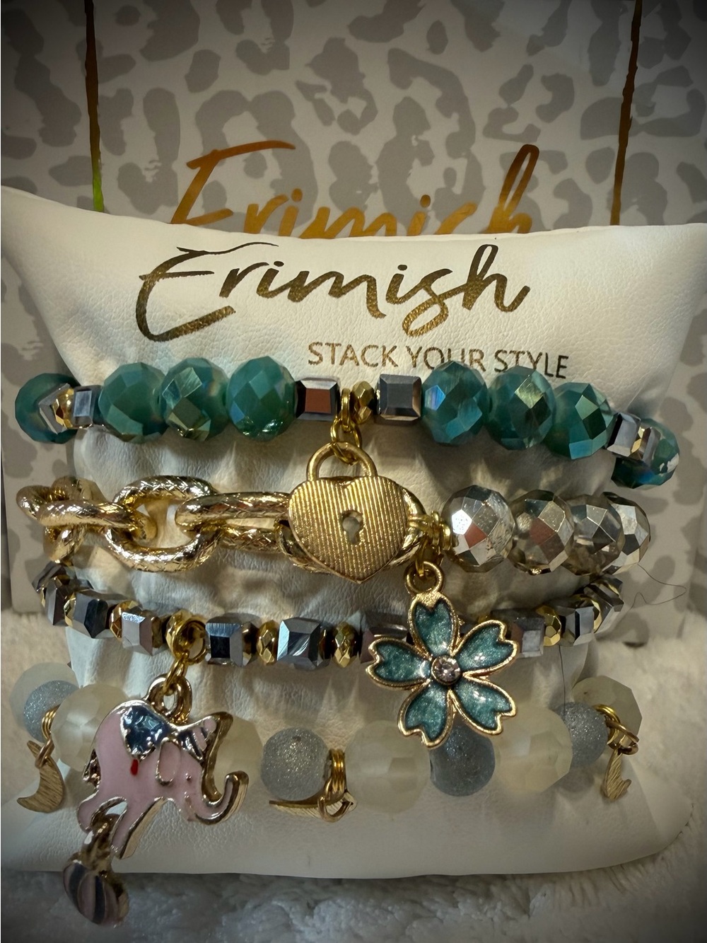 New ERIMISH Bracelets 4 Pc- Teal - Custom Regular, Kids or Extended Size